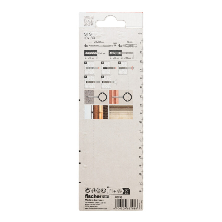 fischer Stockschraube STS 10 x 180 + UX K SB-SaMo