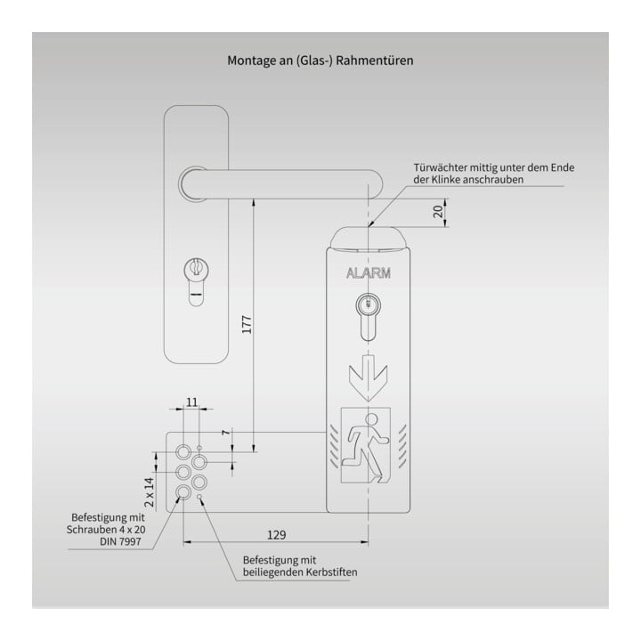 FiSCHER Surveillance de porte à une main TWU110 avec préalarme