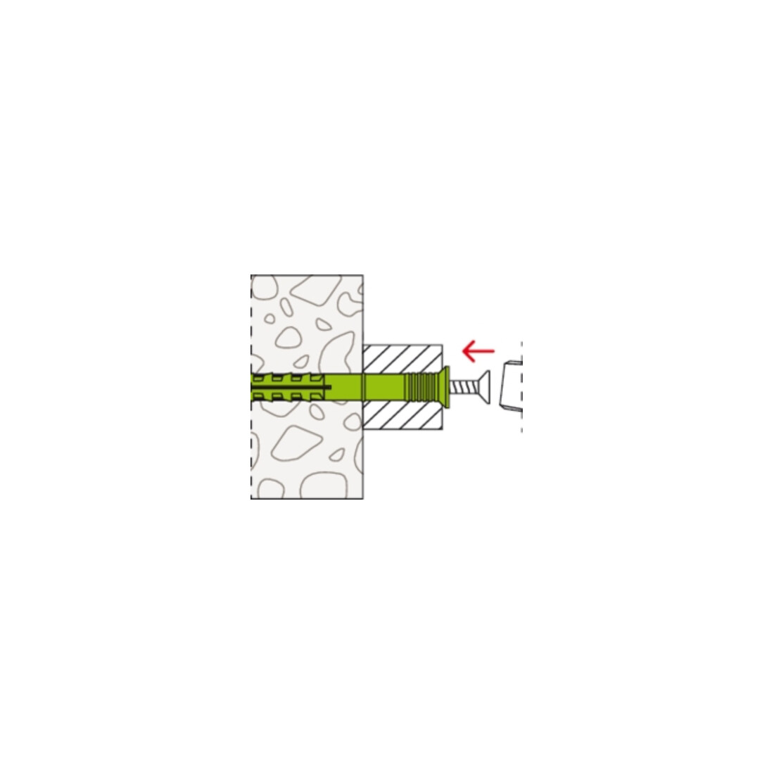 Cheville à frapper fischer N vert S avec vis en acier électrozingué