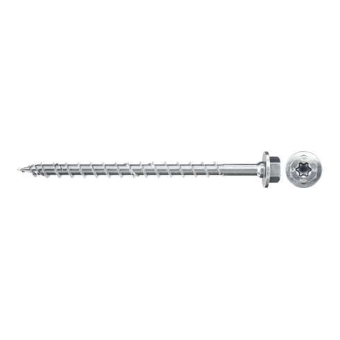 fischer Tirefond Power-Fast FPF-HT 10,0 x 120 ZPP 50, zingué blanc, filetage partiel