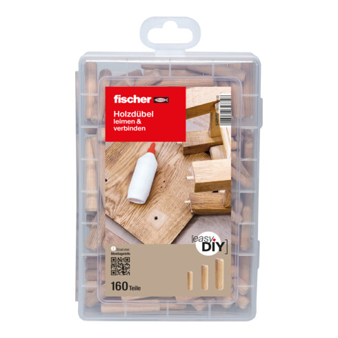 fischer Tourillons en bois easyDIY boîte (160 pièces)