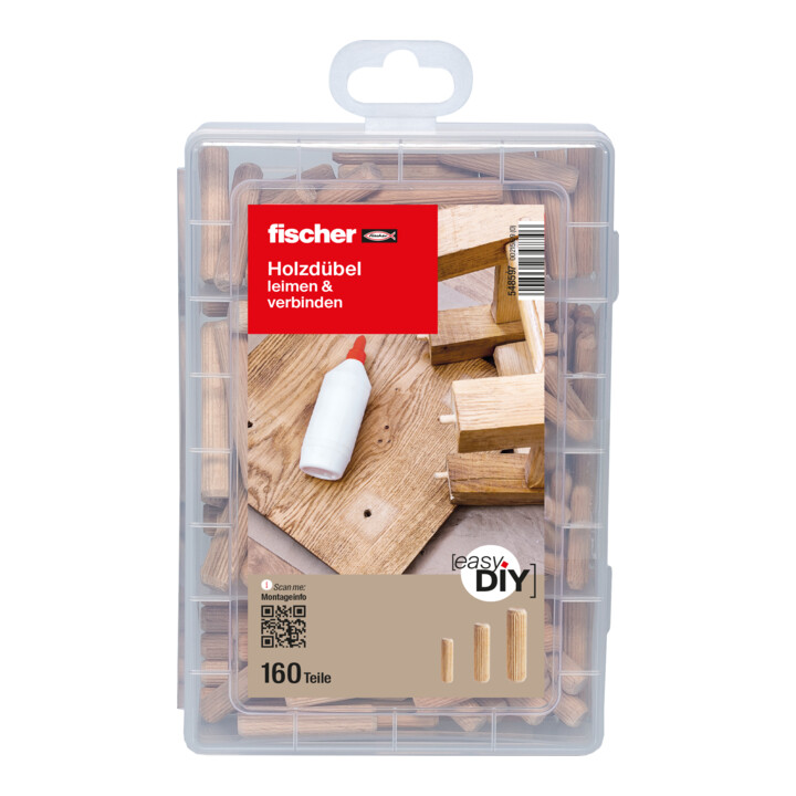 fischer Tourillons en bois easyDIY boîte (160 pièces)