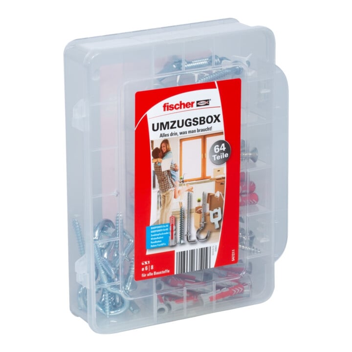 fischer Umzugsbox DuoPower 6 und 8 mm 64-teilig