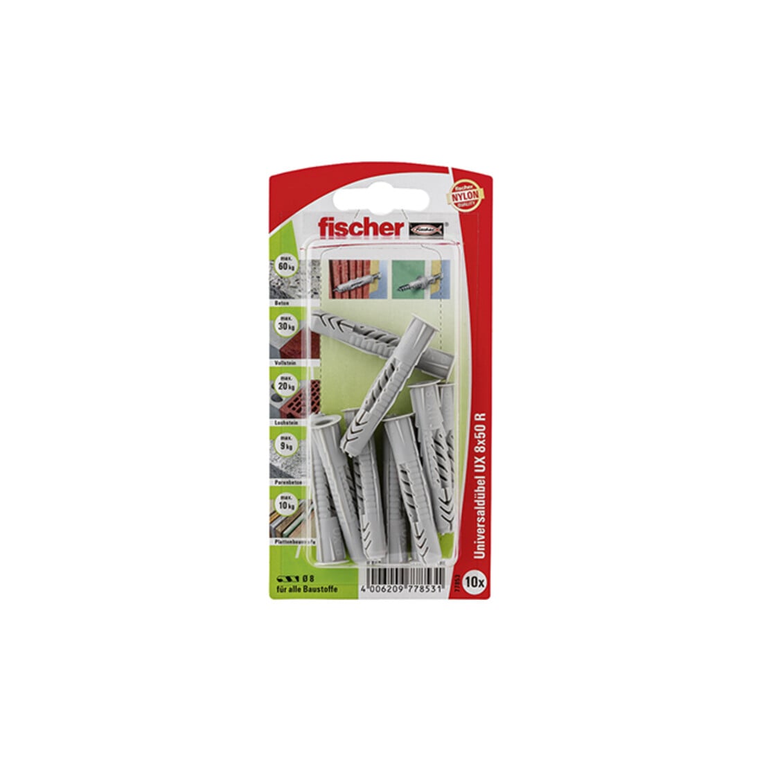fischer Universaldübel UX 8 x 50 RK SB-Karte