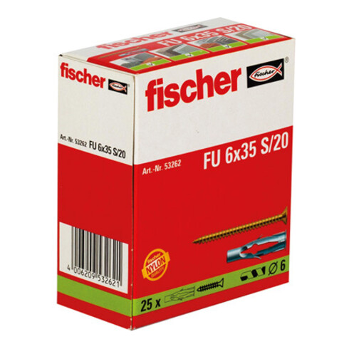 fischer Universeelplug FU 6 x 35 S/20 met schroef