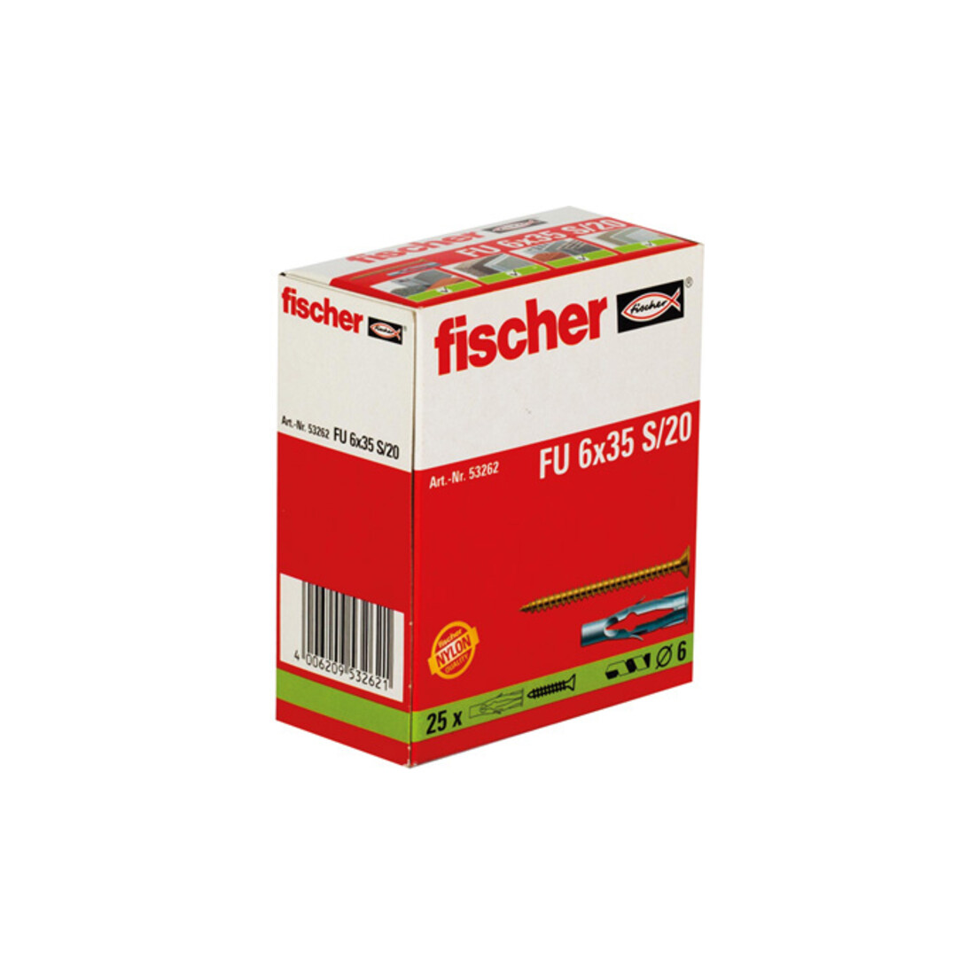 fischer Universeelplug FU 6 x 35 S/20 met schroef