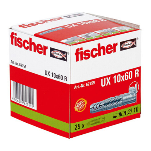 fischer  Universeelplug UX 10 x 60 R S met kraag