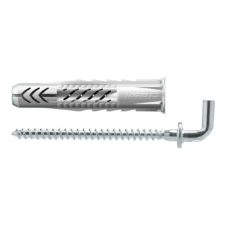fischer  Universeelplug UX 6 x 35 WH met kraag en rechte haak