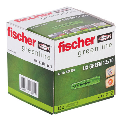fischer Universeelplug UX Green 12 x 70