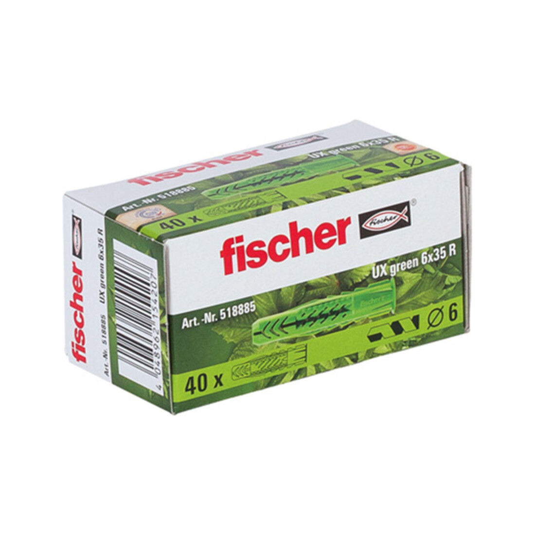 fischer Universele plug UX GROEN met platte kraag