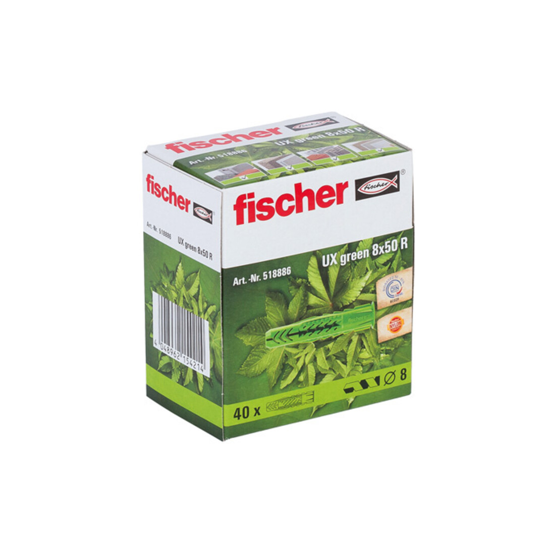 fischer  universeelplug UX Green 8 x 50 met rand