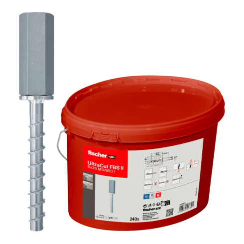 fischer Vis à béton UltraCut FBS II 6x35 M8/M10 I Seau (240)