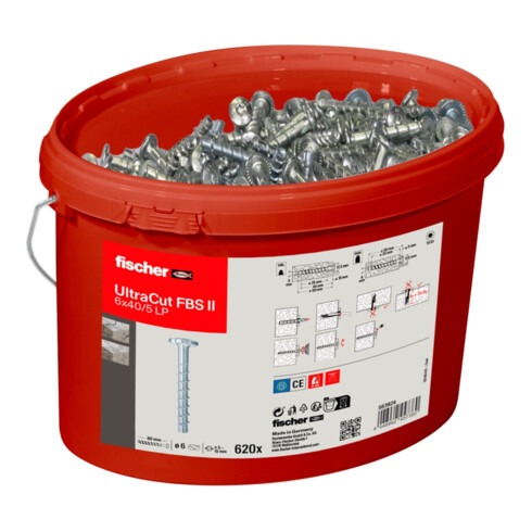 fischer Vis à béton UltraCut FBS II 6x40/5 LP seau (620)