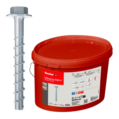 fischer Vis à béton UltraCut FBS II 6x40/5 US Seau (620)