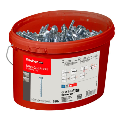 fischer Vis à béton UltraCut FBS II 6x40/5 US Seau (620)