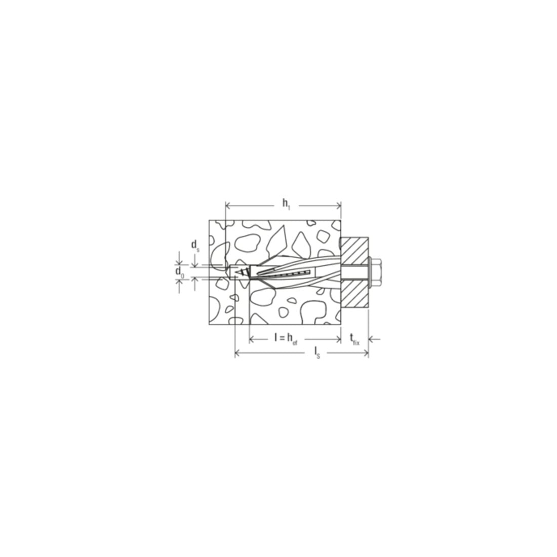 Vis de sécurité à tête hexagonale fischer 6 pans