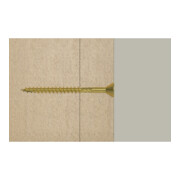 Vis à tête fraisée pour panneau fischer MDF FDF-ST réduite 6 mm, 60°, empreinte TX, bichromaté, filetage partiel-5