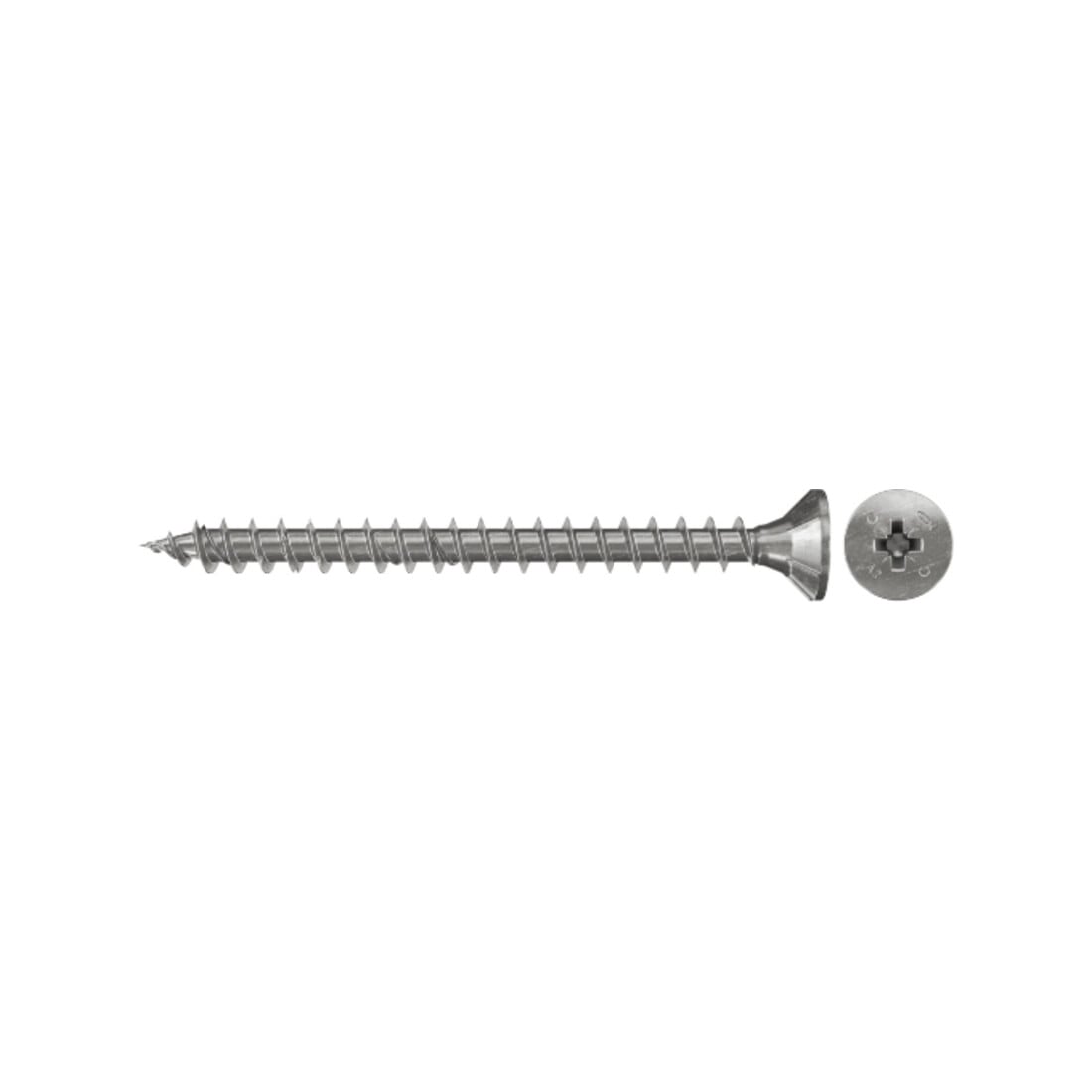 fischer Vis Power-Fast FPF-SZ 3,0 x 25 A2F 100 Tête fraisée, empreinte PZ, inox A2, filetage total