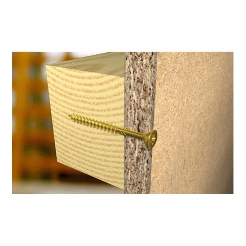 fischer Vis Power-Fast FPF-SZ 5,0 x 60 YZP 10 B Tête fraisée, empreinte PZ, bichromaté, filetage partiel