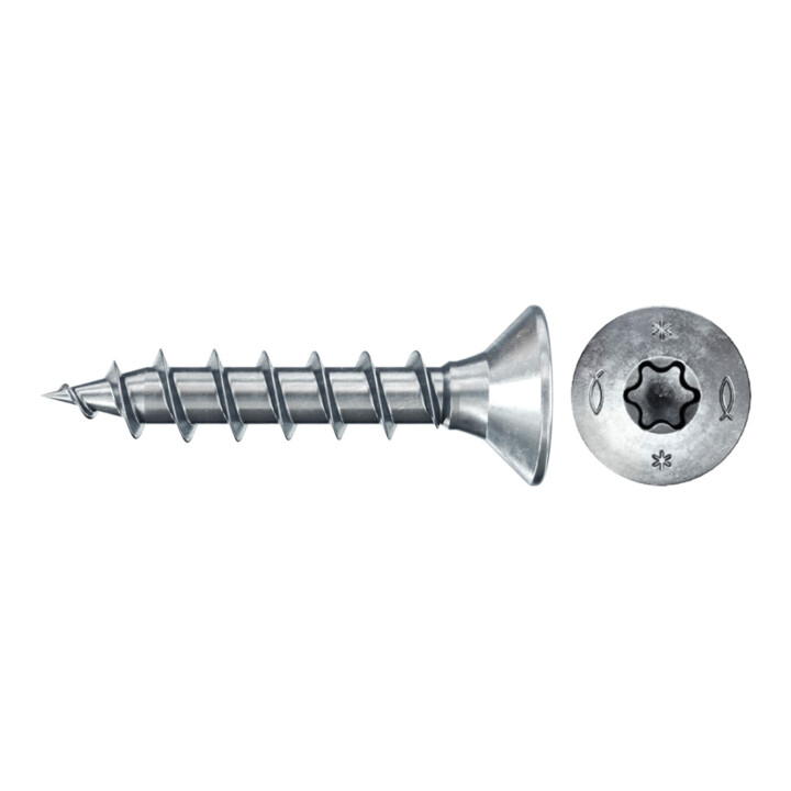 fischer Vis PowerFast II FPF II CTF 3,0x16 BC 500 Tête fraisée, empreinte TX, zingué blanc, filetage total