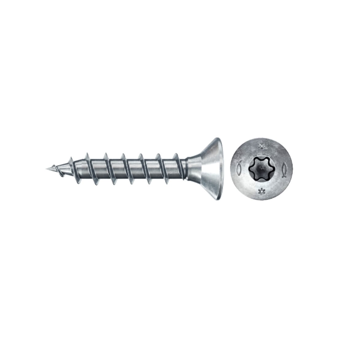 fischer Vis PowerFast II FPF II CTF 3,0x20 BC 500 Tête fraisée, empreinte TX, zingué blanc, filetage total