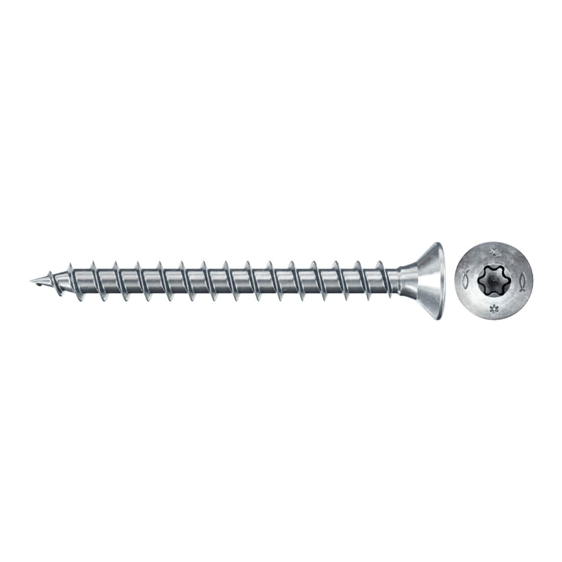 fischer Vis PowerFast II FPF II CTF 3,0x35 BC 500 Tête fraisée, empreinte TX, zingué blanc, filetage total