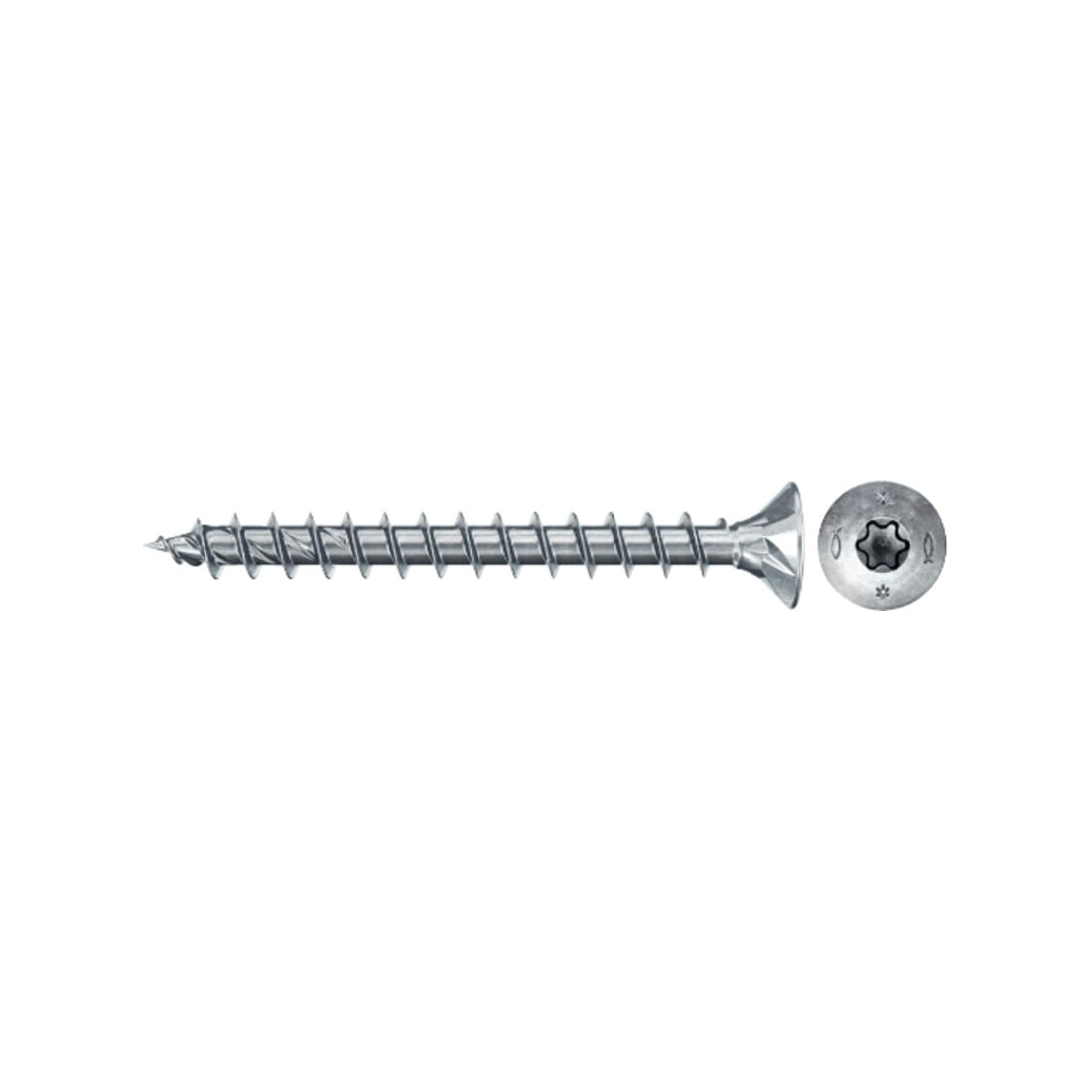 fischer Vis PowerFast II FPF II CTF 3,5x40 BC 500 Tête fraisée, empreinte TX, zingué blanc, filetage total