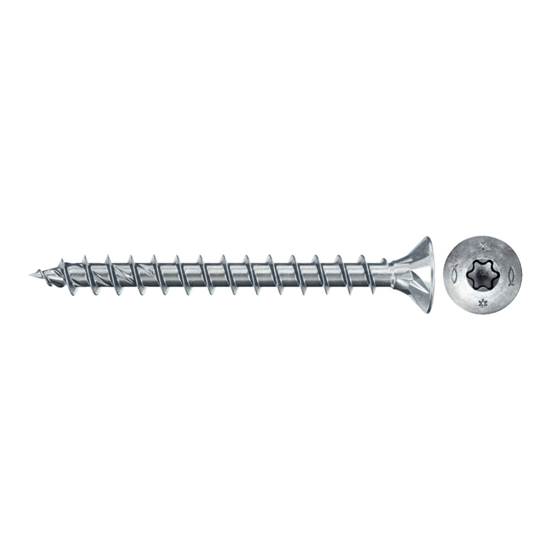 fischer Vis PowerFast II FPF II CTF 3,5x45 BC 500 Tête fraisée, empreinte TX, zingué blanc, filetage total