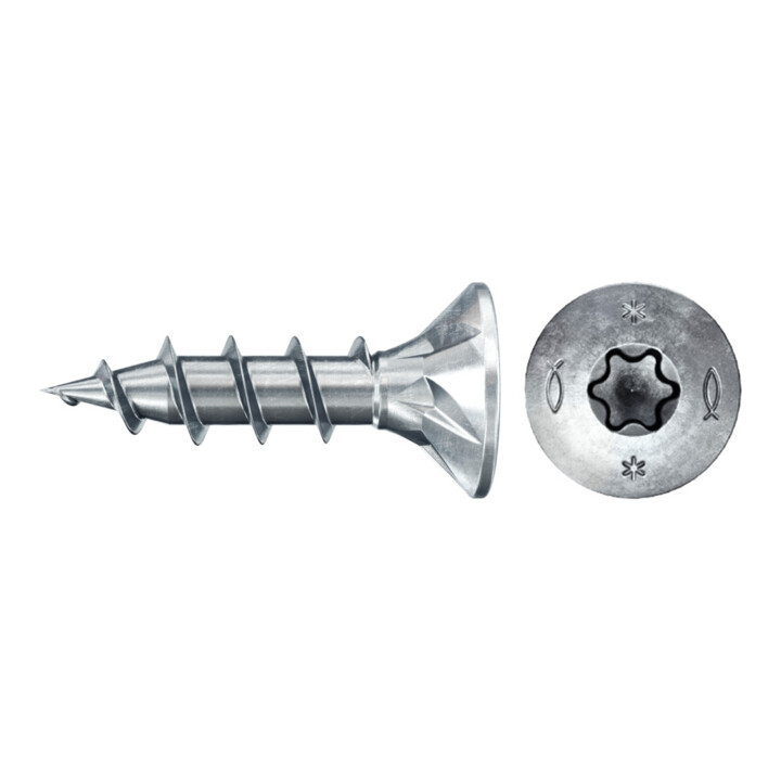 fischer Vis PowerFast II FPF II CTF 4,0x20 BC 500 Tête fraisée, empreinte TX, zingué blanc, filetage total