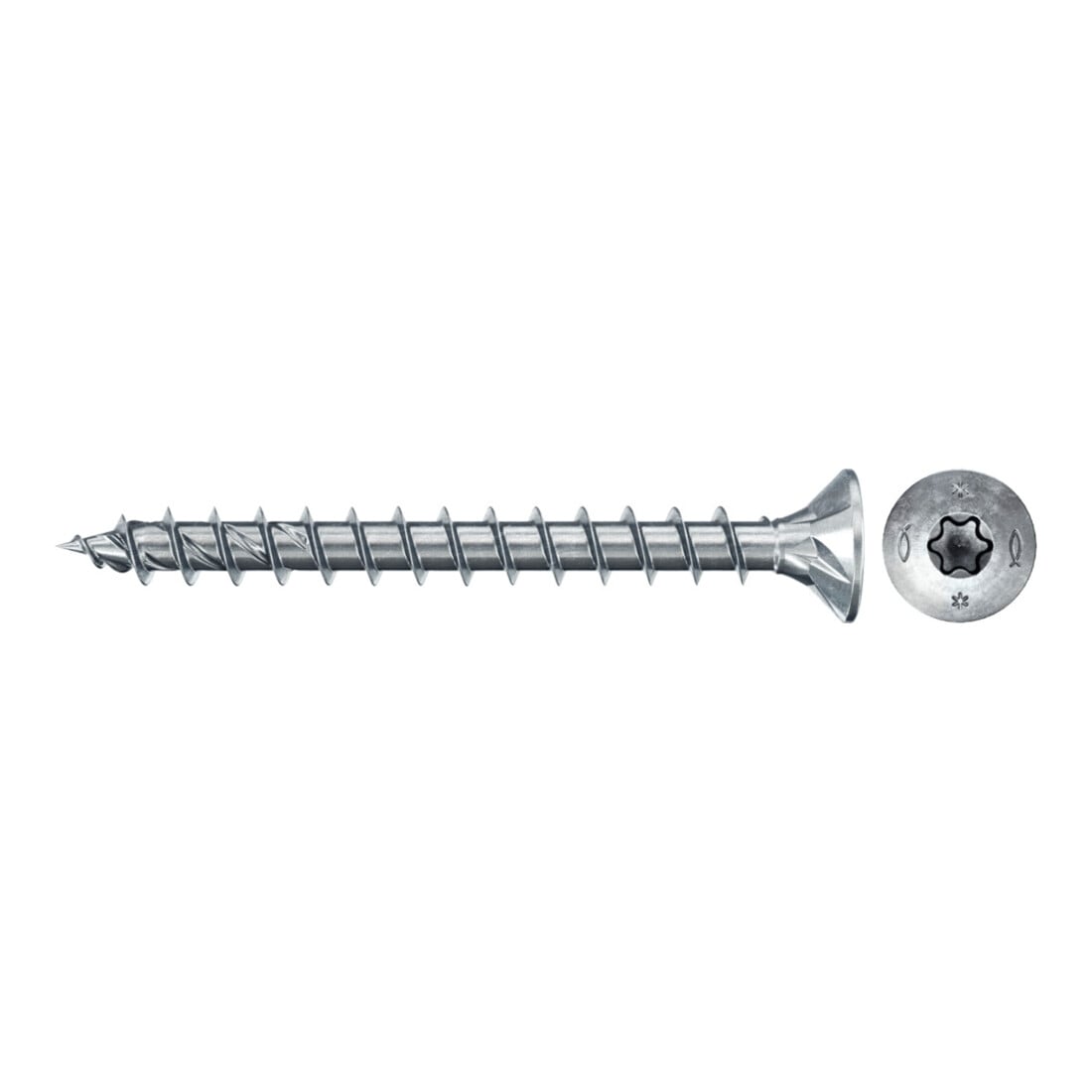 fischer Vis PowerFast II FPF II CTF 4,0x25 BC 500 Tête fraisée, empreinte TX, zingué blanc, filetage total