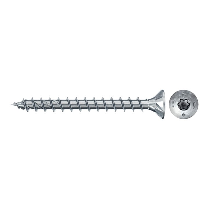 fischer Vis PowerFast II FPF II CTF 4,0X40 BC 50 Tête fraisée, empreinte TX, zingué blanc, filetage total