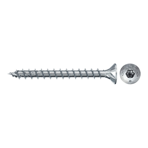 fischer Vis PowerFast II FPF II CTF 4,0X45 BC 50 Tête fraisée, empreinte TX, zingué blanc, filetage total