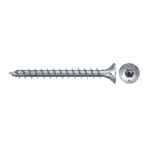 fischer Vis PowerFast II FPF II CTF 4,0x50 BC 500 Tête fraisée, empreinte TX, zingué blanc, filetage total