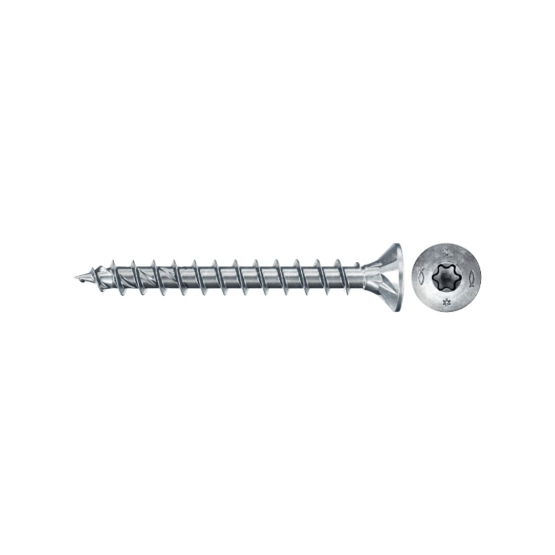 fischer Vis PowerFast II FPF II CTF 4,5x40 BC 500 Tête fraisée, empreinte TX, zingué blanc, filetage total