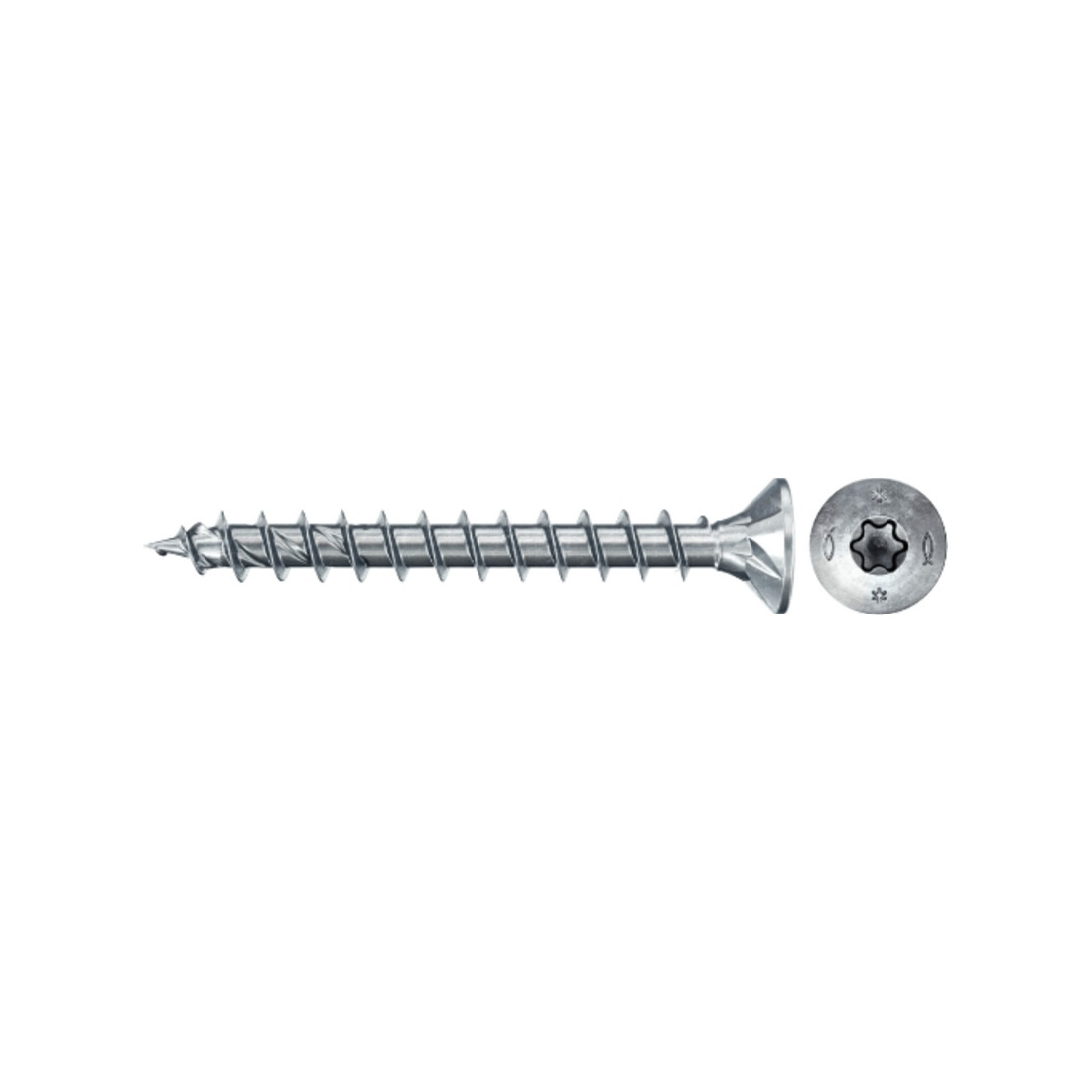 fischer Vis PowerFast II FPF II CTF 4,5X50 BC 50 Tête fraisée, empreinte TX, zingué blanc, filetage total