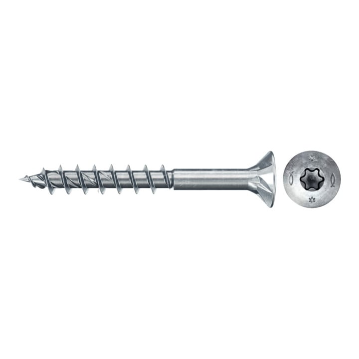fischer Vis PowerFast II FPF II CTP 3,5x40 BC 200 Tête fraisée, empreinte TX, zingué blanc, filetage partiel