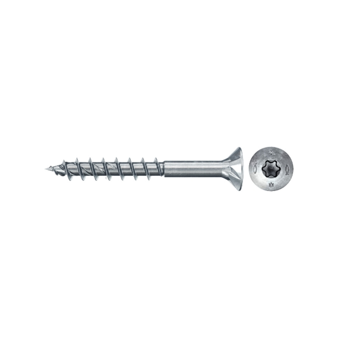 fischer Vis PowerFast II FPF II CTP 3,5x45 BC 500 Tête fraisée, empreinte TX, zingué blanc, filetage partiel