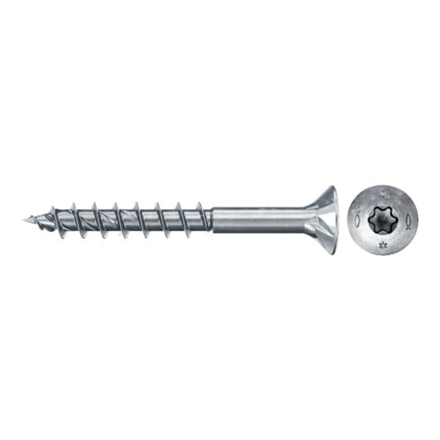 fischer Vis PowerFast II FPF II CTP 3,5x50 BC 500 Tête fraisée, empreinte TX, zingué blanc, filetage partiel