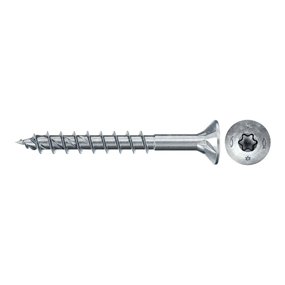 fischer Vis PowerFast II FPF II CTP 4,0x30 BC 500 Tête fraisée, empreinte TX, zingué blanc, filetage partiel