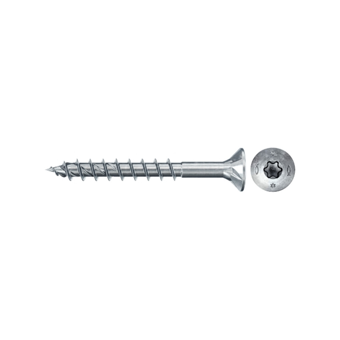 fischer Vis PowerFast II FPF II CTP 4,0x30 BC 500 Tête fraisée, empreinte TX, zingué blanc, filetage partiel