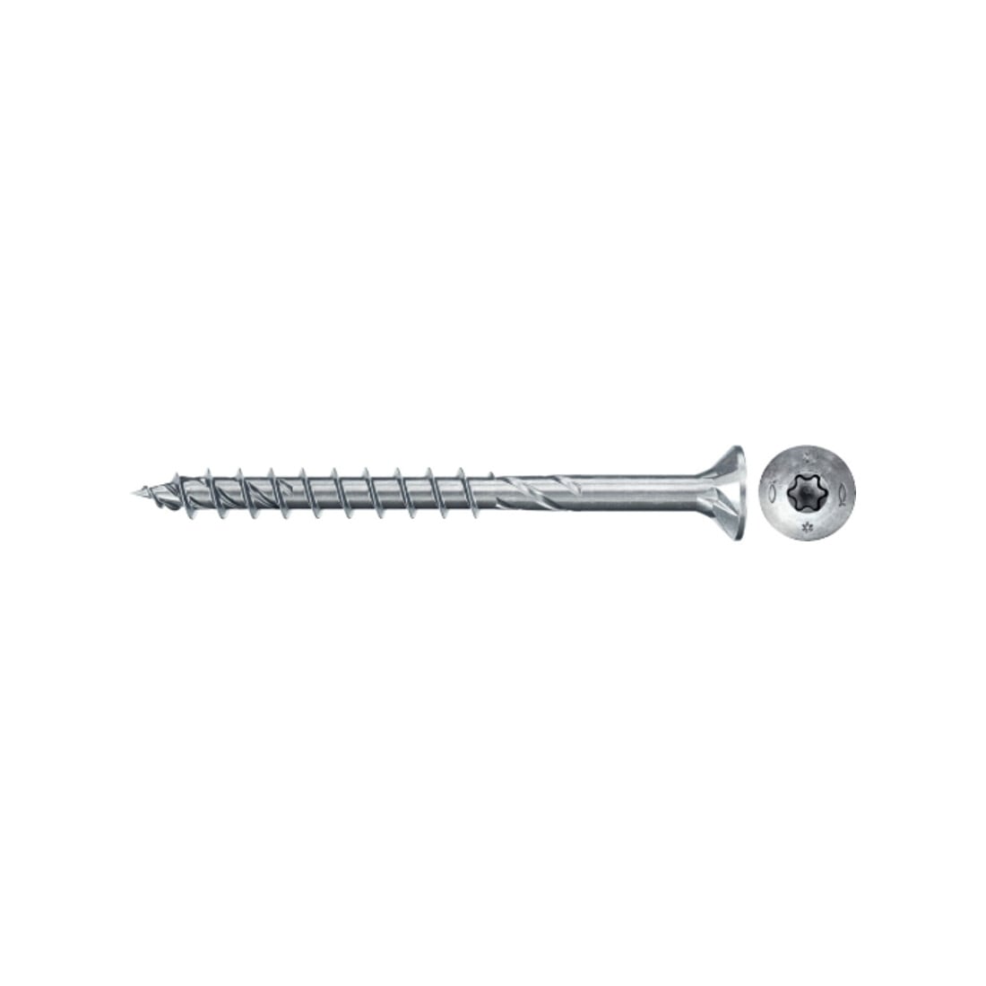 fischer Vis PowerFast II FPF II CTP 5,0x60 BC 500 Tête fraisée, empreinte TX, zingué blanc, filetage partiel