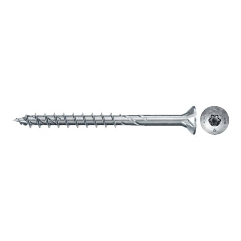 fischer Vis PowerFast II FPF II CTP 5,0x60 BC 500 Tête fraisée, empreinte TX, zingué blanc, filetage partiel
