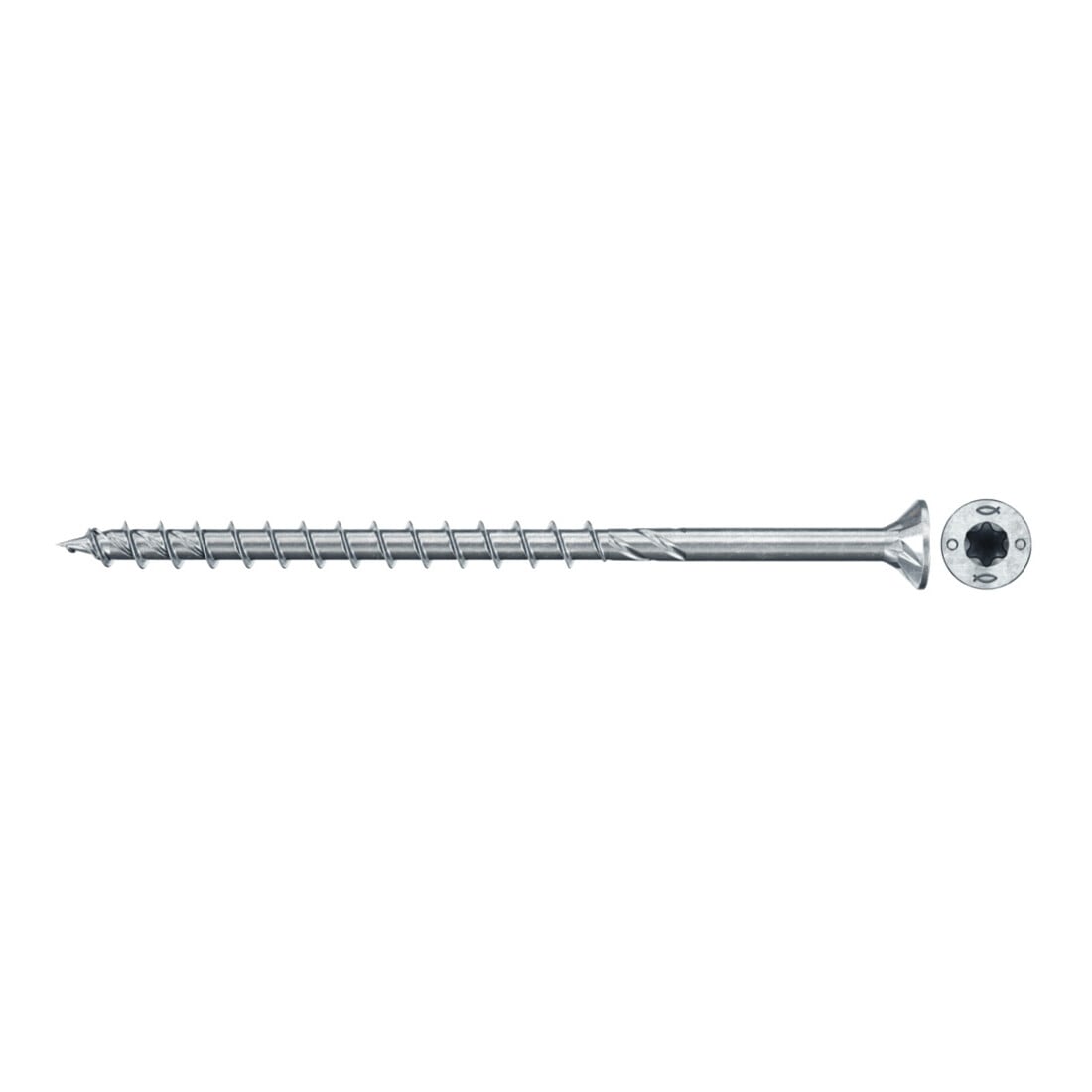fischer Vis PowerFast II FPF II CTP 6,0X100 BC 50 Tête fraisée, empreinte TX, zingué blanc, filetage partiel