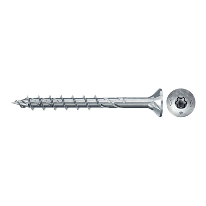 fischer Vis PowerFast II FPF II CTP 6,0x50 BC 400 Tête fraisée, empreinte TX, zingué blanc, filetage partiel
