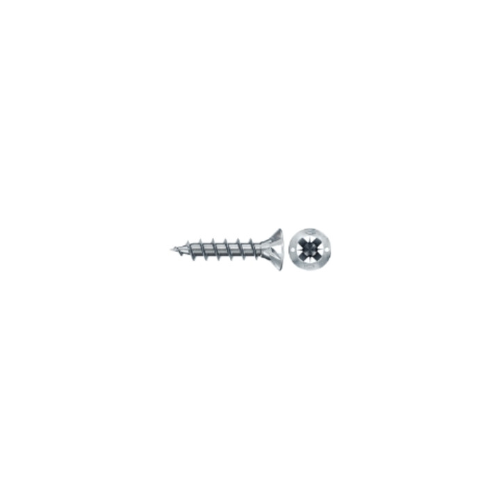 fischer Vis PowerFast II FPF II CZF 3,5x12 BC 200 Tête fraisée, empreinte PZ, zingué blanc, filetage total