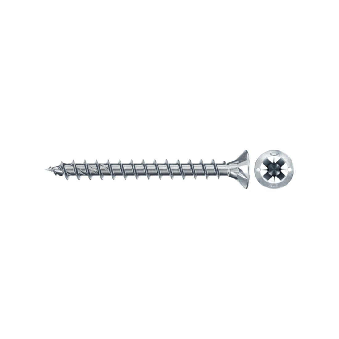 fischer Vis PowerFast II FPF II CZF 3,5x40 BC 300 Tête fraisée, empreinte PZ, zingué blanc, filetage total