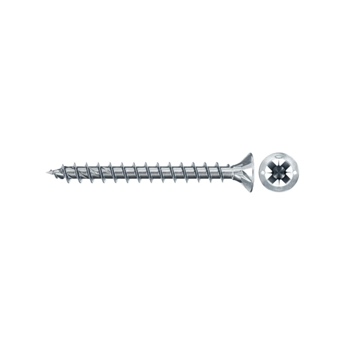 fischer Vis PowerFast II FPF II CZF 3,5x40 BC 300 Tête fraisée, empreinte PZ, zingué blanc, filetage total
