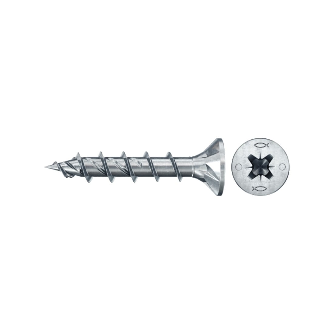 fischer Vis PowerFast II FPF II CZF 6,0x35 BC 500 Tête fraisée, empreinte PZ, zingué blanc, filetage total