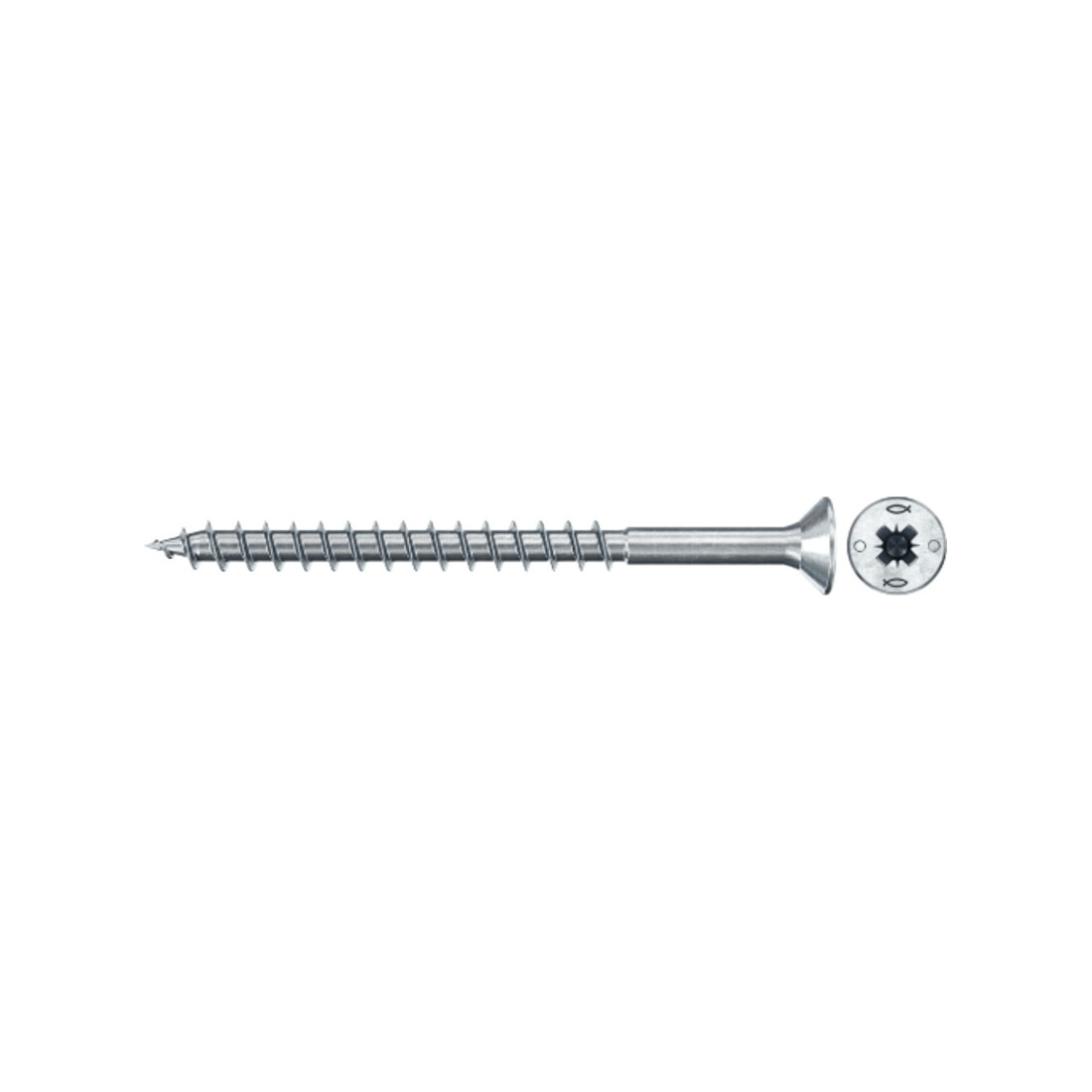 fischer Vis PowerFast II FPF II CZP 3,0x35 BC 300 Tête fraisée, empreinte PZ, zingué blanc, filetage partiel