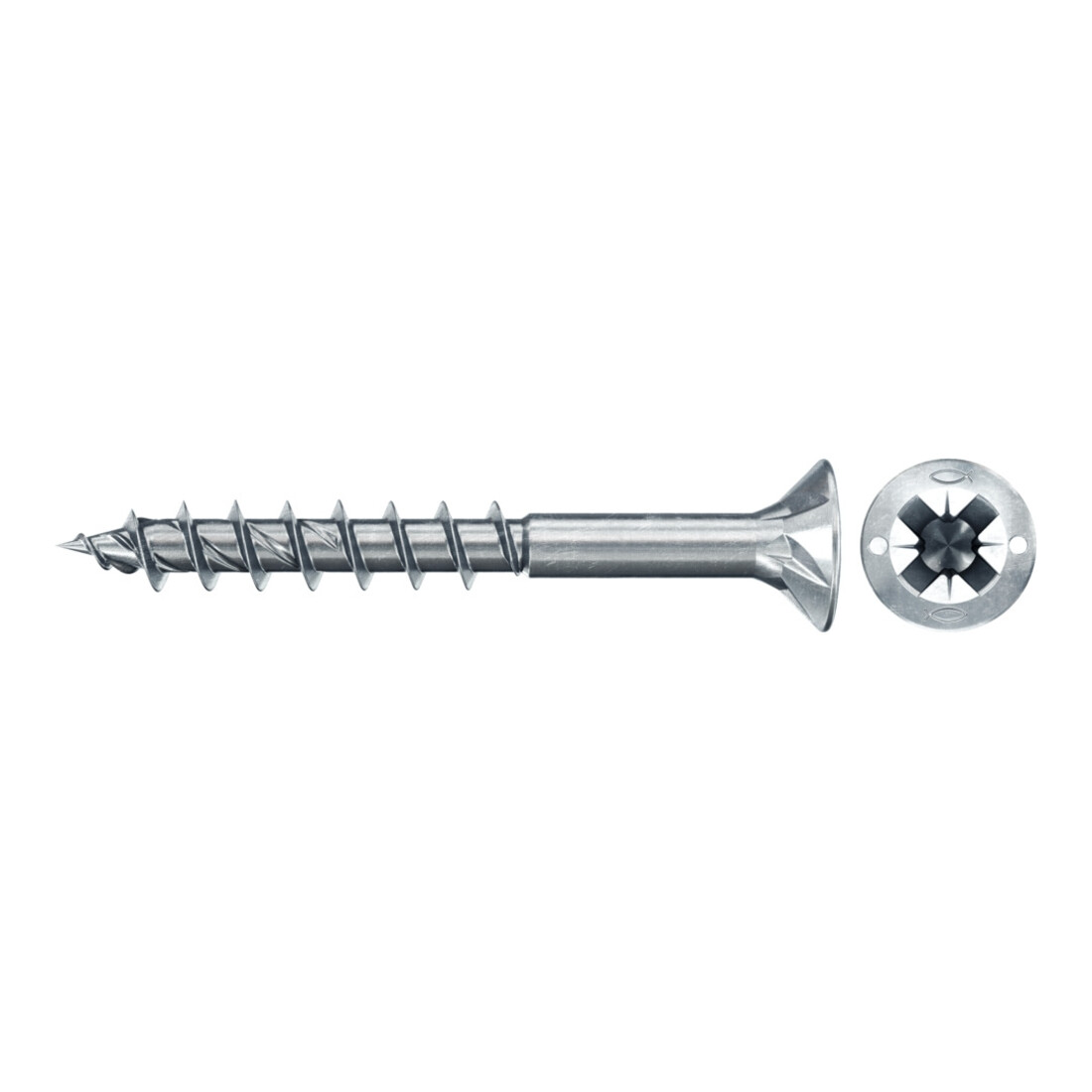 fischer Vis PowerFast II FPF II CZP 3,5x35 BC 300 Tête fraisée, empreinte PZ, zingué blanc, filetage partiel
